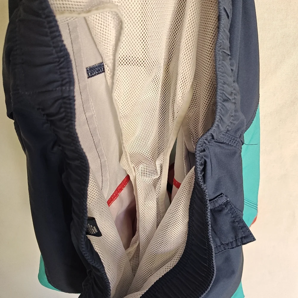 Reyn Spooner Swim Trunks Standard Blue Red Stripe Net Liner 6
